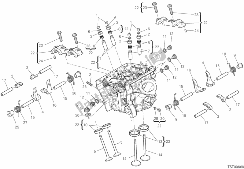 Todas as partes de Cabeça De Cilindro Vertical do Ducati Multistrada 950 S SW USA 2019